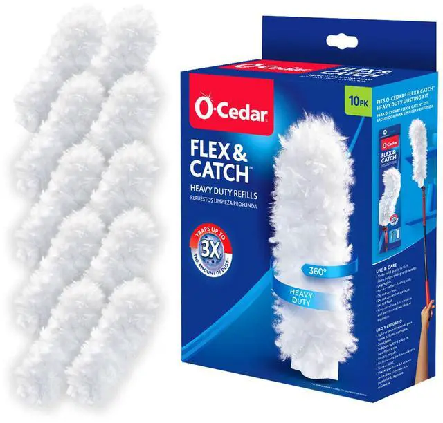 Main image of Flex & Catch Heavy Duty Dusting Refills (10 Count) | Disposable Duster Refill | Traps 3X More Dust Than Traditional Feather Duster