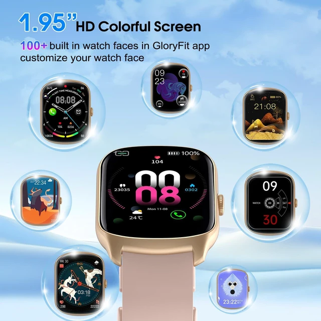 Alt view image 3 of 7 - Smart Watch for Men Women, 1.95"HD Smartwatch (Dial/Answer Calls), Heart Rate/Sleep Monitor Fitness Smartwatch, Curved Screen Watches, 112+ Sports Modes Activity Trackers,IP68 Waterproof, Pink