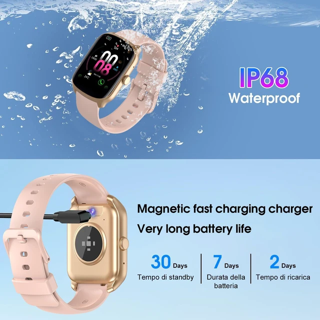 Alt view image 6 of 7 - Smart Watch for Men Women, 1.95"HD Smartwatch (Dial/Answer Calls), Heart Rate/Sleep Monitor Fitness Smartwatch, Curved Screen Watches, 112+ Sports Modes Activity Trackers,IP68 Waterproof, Pink