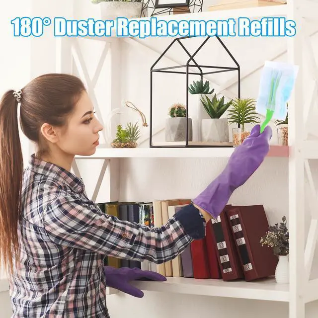 Alt view image 6 of 7 - Disposable Dusters Refills Compatible with Swiffer,180 Degree Electrostatic Disposable Replacement Head for Home,Office,Ceiling Fans,Blinds and Furniture Dusting