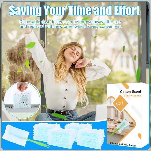 Alt view image 7 of 7 - Disposable Dusters Refills Compatible with Swiffer,180 Degree Electrostatic Disposable Replacement Head for Home,Office,Ceiling Fans,Blinds and Furniture Dusting