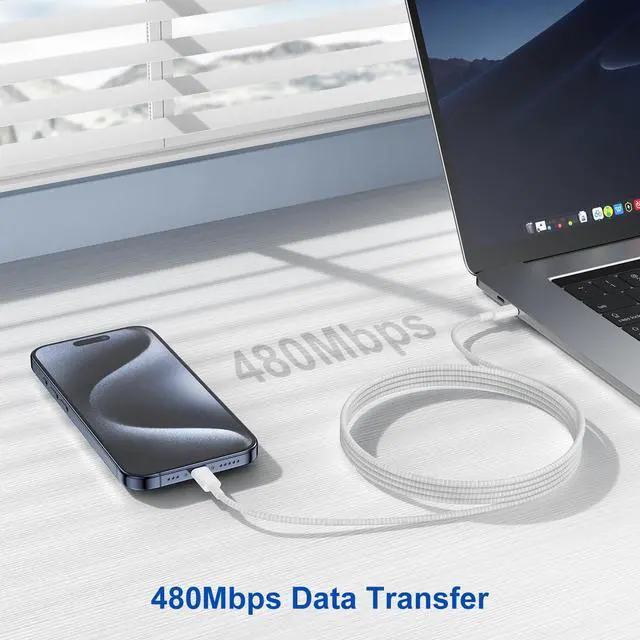 Alt view image 7 of 7 - 2Pack Type C to Type C Fast Charging Cord 6ft for Apple iPhone 17/16/15