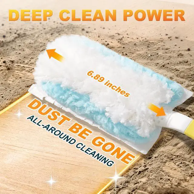 Alt view image 4 of 7 - Disposable Duster for Cleaning, with 2 Handles & 24 Ct Blue Heavy Duty Refills for Swiffer Feather Duster, Household Cleaning Tool for Electronics, Dusting Furniture, Blinds, Pet Hair