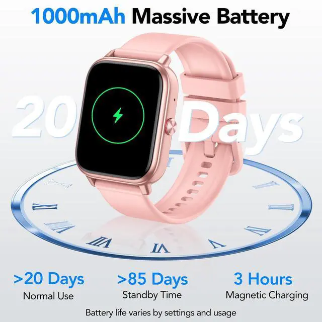 Alt view image 2 of 6 - Smart Watch for Men Women (Answer/Make Calls), 1.83" HD Touchscreen Fitness Tracker, 480Hrs Playtime,112+ Sports Modes,Fitness &Tracker,Health,Sleep,Fitness Watch for Android/iOS,IP68 Waterproof,Pink