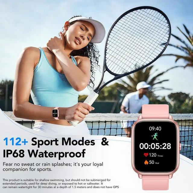 Alt view image 5 of 6 - Smart Watch for Men Women (Answer/Make Calls), 1.83" HD Touchscreen Fitness Tracker, 480Hrs Playtime,112+ Sports Modes,Fitness &Tracker,Health,Sleep,Fitness Watch for Android/iOS,IP68 Waterproof,Pink