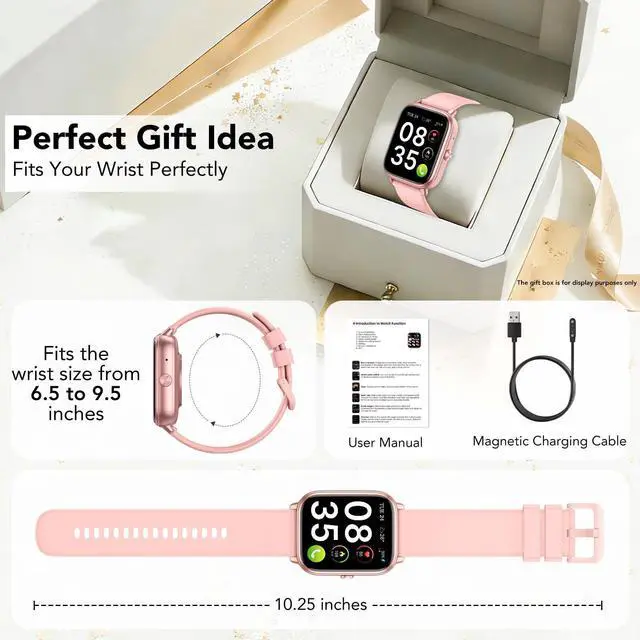 Alt view image 6 of 6 - Smart Watch for Men Women (Answer/Make Calls), 1.83" HD Touchscreen Fitness Tracker, 480Hrs Playtime,112+ Sports Modes,Fitness &Tracker,Health,Sleep,Fitness Watch for Android/iOS,IP68 Waterproof,Pink