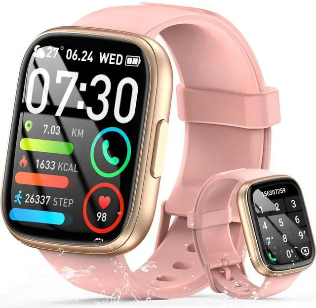 Main image of Watch for Men Women (Answer/Make Call), 1.95" Touch Screen Fitness Tracker with Heart Rate/Sleep Monitor, IP68 Waterproof Smartwatch for Android iOS, Fitness Watch with 120+ Sports Modes, Pink