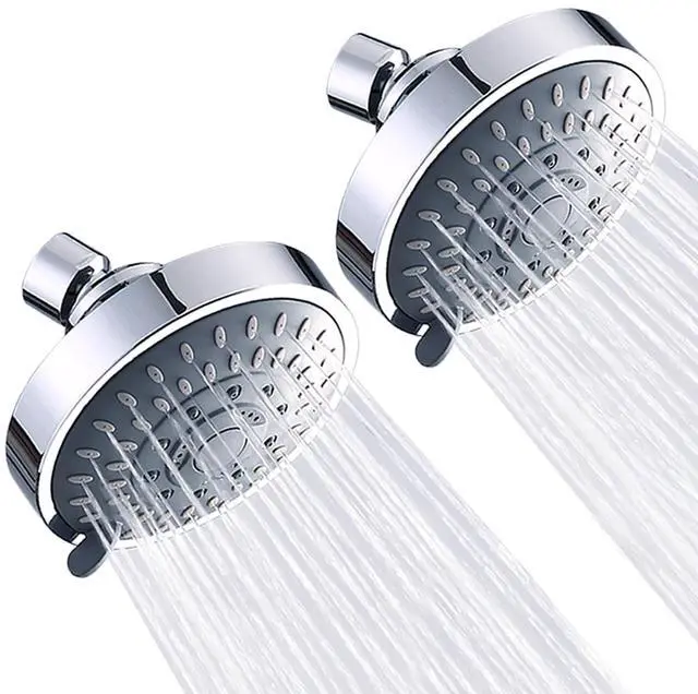 Main image of High Pressure Rain Shower Head 2PCS 5 Modes 4.1 Inch Chrome