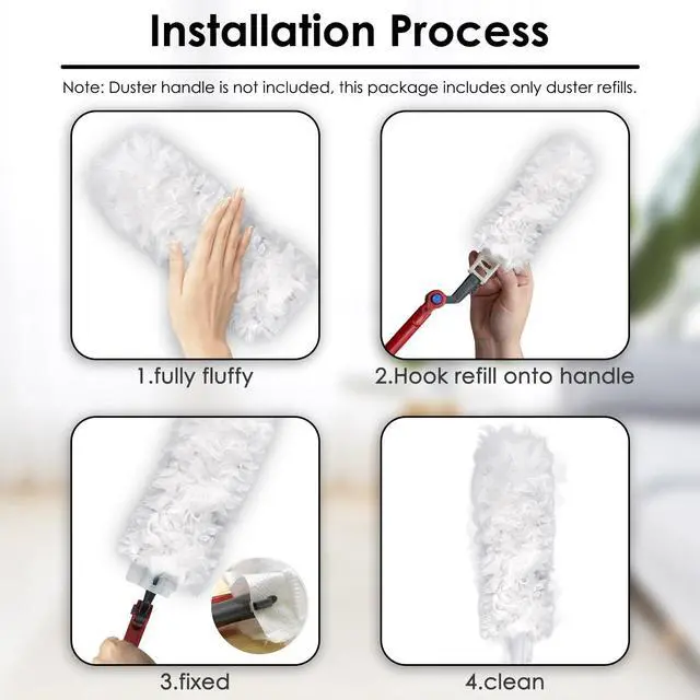 Alt view image 5 of 7 - (15 Count) Disposable Duster Refills Compatible with O-Cedar Flex & Catch Dusters, Heavy Duty Dust Refills, Multi-Surface Duster Replacement Kit, Dust Removal Brush Heads, Soft microfibers