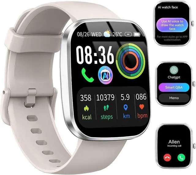 Main image of AI Smart Watch with ChatGPT, 1.91" Bluetooth Calling Smartwatch for Men Women, 110+ Fitness Modes Activity Tracker, Sleep/Heart Rate/Calorie Monitor, IP68 Waterproof Step Counter for Android iOS