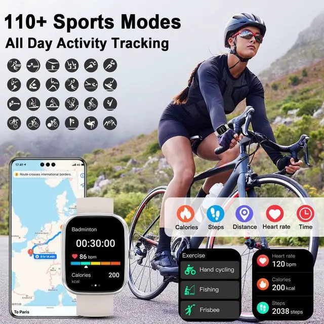 Alt view image 5 of 7 - AI Smart Watch with ChatGPT, 1.91" Bluetooth Calling Smartwatch for Men Women, 110+ Fitness Modes Activity Tracker, Sleep/Heart Rate/Calorie Monitor, IP68 Waterproof Step Counter for Android iOS