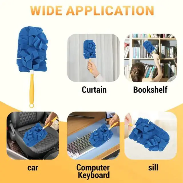 Alt view image 3 of 7 - Duster Refill Compatible with Swiffer - 5 Pack 360° Electrostatic Duster Refills with Handle - Heavy Duty Dusters Refills for Dust, Hair, Furniture, Blinds & Ceiling Fans