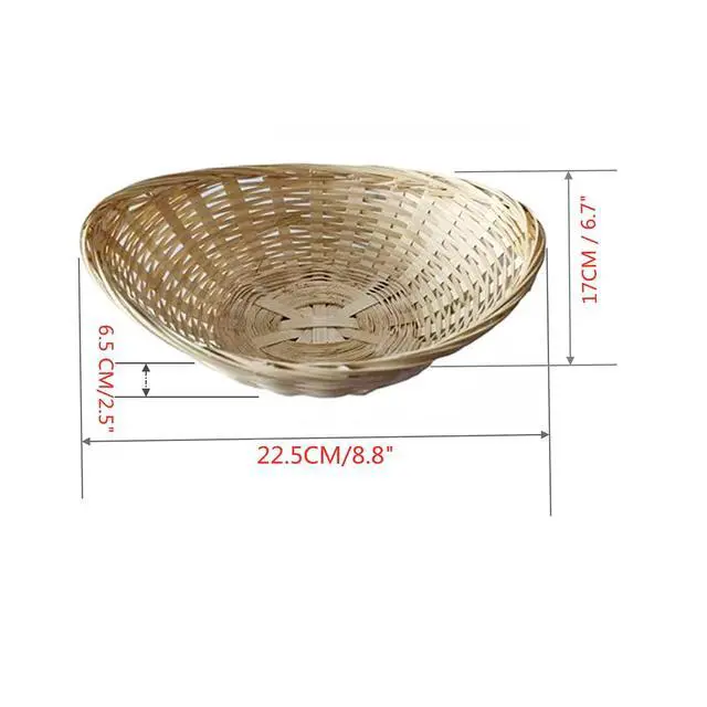 Alt view image 2 of 4 - 4 PCS 8.8x6.7Inch Oval Bamboo Baskets Stackable for Stroage
