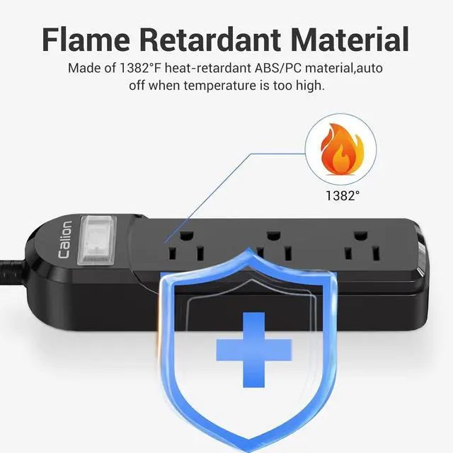 Alt view image 4 of 7 - Outdoor Power Strip Weatherproof, 3 AC Outlets 6FT Extension Cord