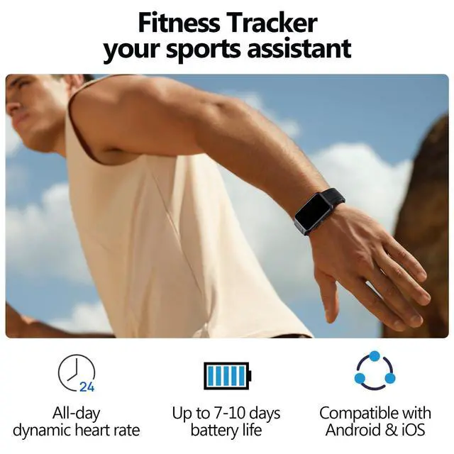 Alt view image 2 of 7 - Tracker Smart Watches for Women Men,24/7 Heart Rate Sleep Monitor