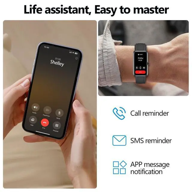 Alt view image 5 of 7 - Tracker Smart Watches for Women Men,24/7 Heart Rate Sleep Monitor
