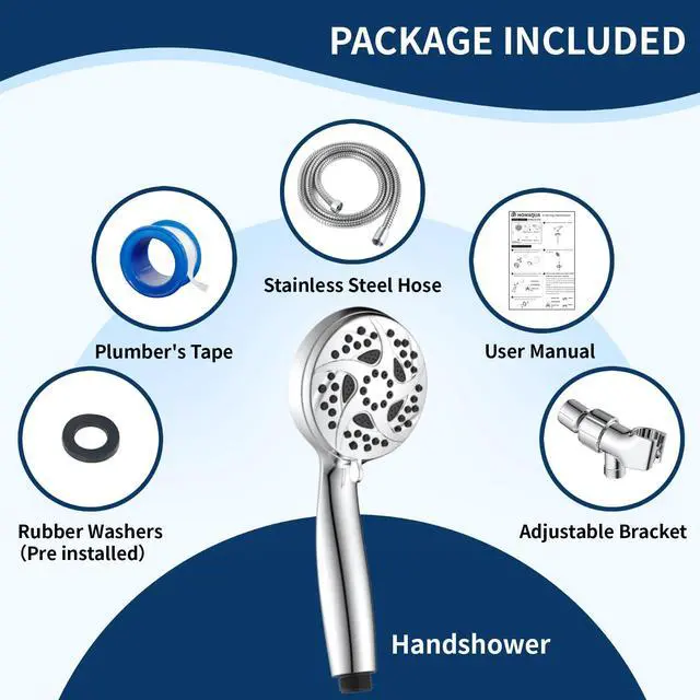 Alt view image 5 of 7 - 6-Mode Shower Head with Handheld, High Pressure Hand held Shower Head