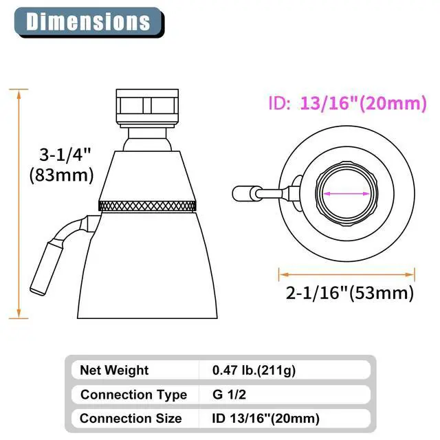Alt view image 2 of 7 - Shower Head High Flow, Brass Shower Sprayer, Brushed Nickel