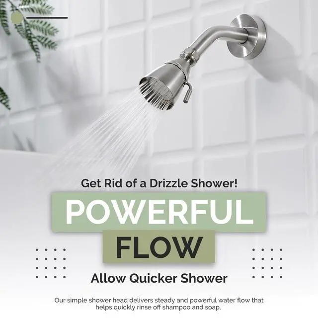 Alt view image 3 of 7 - Shower Head High Flow, Brass Shower Sprayer, Brushed Nickel