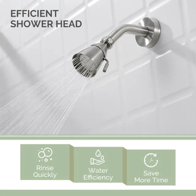 Alt view image 6 of 7 - Shower Head High Flow, Brass Shower Sprayer, Brushed Nickel