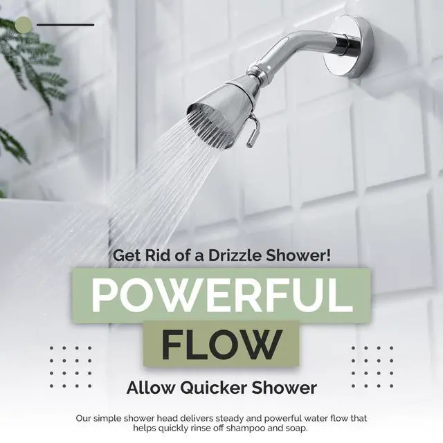 Alt view image 3 of 7 - Shower Head High Pressure, Brass Shower Sprayer G 1/2, Chrome