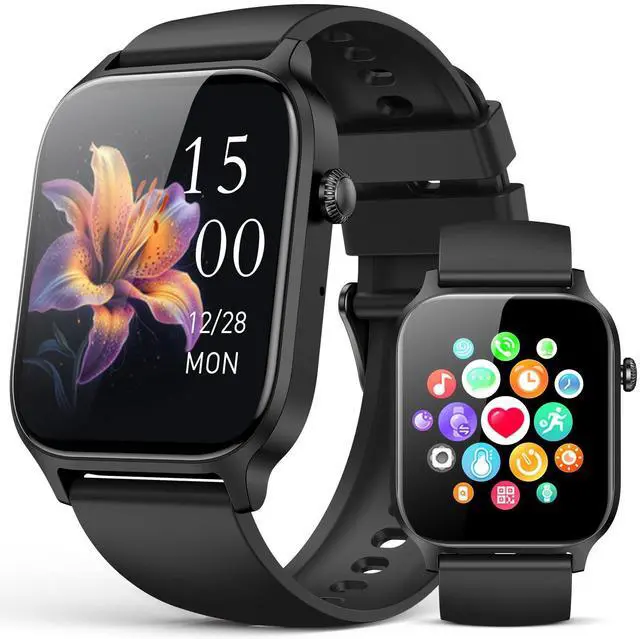 Main image of Smart Watches for Women Men, Fitness Tracker Watch with 110 Sports Modes, Step Counter/Sleep Monitor/Pedometer, IP68 Waterproof, Bluetooth Call & Music Control Smartwatch for iPhone/Android,Black