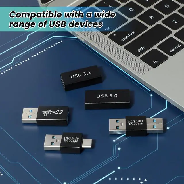 Alt view image 4 of 7 - USB to USB Adapter 4 Kinds of USB3.0 Apters Kit USB-3.0-Type C Converter USB3.0 Female to Male Male-Males and Female-Female Connector Extension Coupler Connector Converts High Speed Convert (5 Pack)