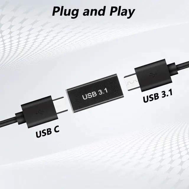 Alt view image 6 of 7 - USB 3.0 Female to Female Adapter 2 Pack and USB-A to USB-C Adapter 3 Pack 10Gbps USB 3.1 Bi-Directional USB Extension Connector for Data Sync and Fast Charging