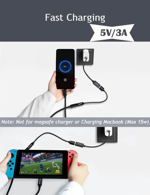Alt view image 5 of 7 - USB to USB C Female Adapter 0.5FT for Data Transfer,Music,Charging | 5gbps High Speed Transfer,15W Charging,Compatible with USB C headphone, U disk/Card reader/Hub/Keyboard/mouse etc.