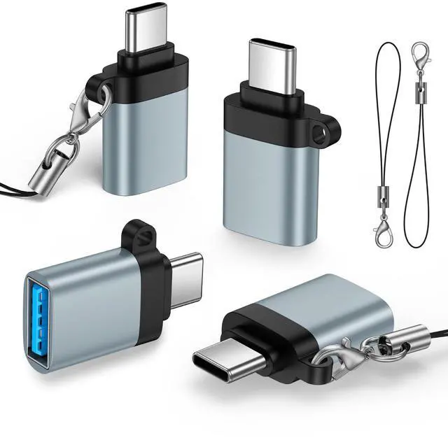Main image of USB to USB C Adapter 4 Pack, Type C to USB OTG Adapter for iPhone 17/16/15 | High-Speed Data Transfer C to USB Adapter for Apple iPhone 17 16 15 Pro Max/Plus, MacBook Pro/Air, iPad Pro/Air, Mac Mini