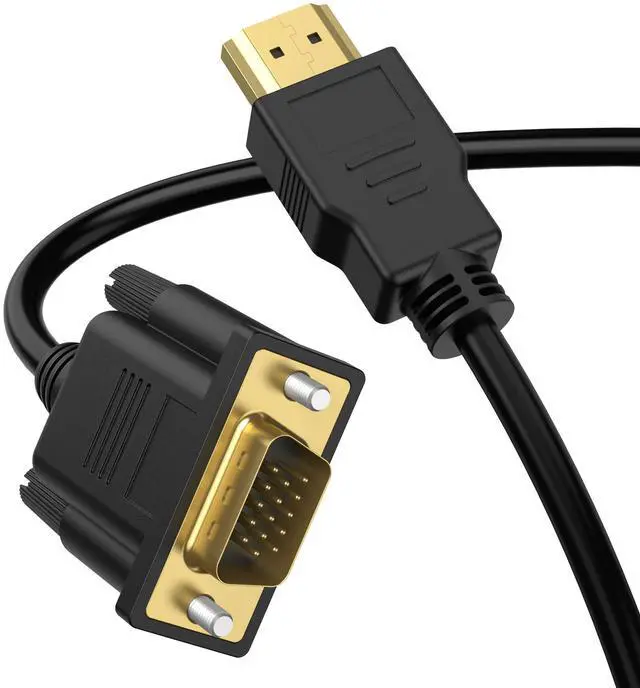 Main image of HDMI to VGA Cable, 1080P@60Hz Uni-Directional HDMI Source to VGA Display Cable (Male to Male) Compatible for Computer, Desktop, Laptop, PC, Monitor, Projector, HDTV, Roku, Xbox, PS5 (6FT)