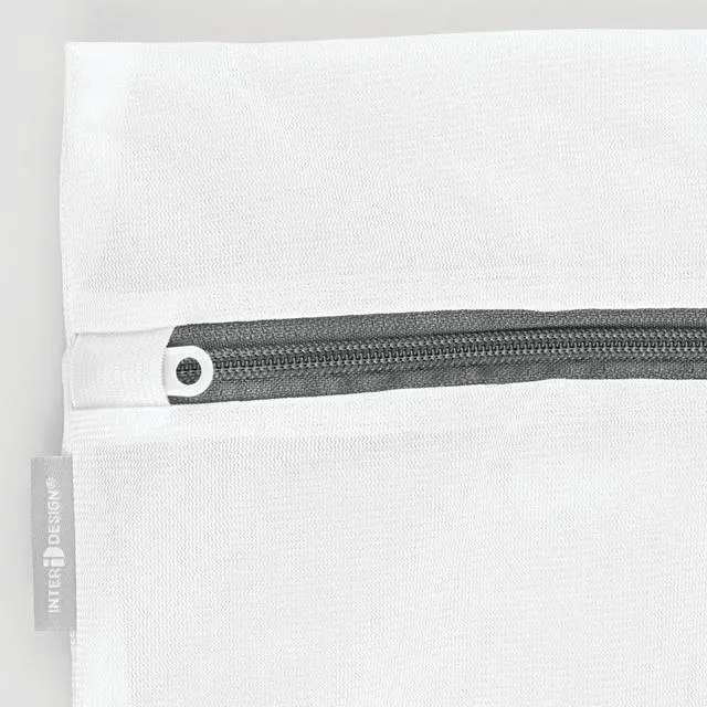 Alt view image 6 of 7 - Mesh Laundry Bags with Built in Zipper for Cleaning Delicates Set of 2, 1 Medium and 1 Large Bag, White
