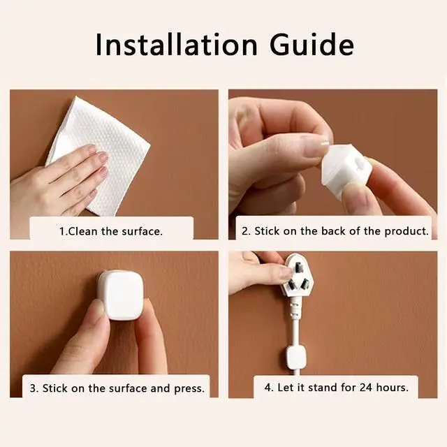 Alt view image 7 of 7 - 6 Pack Magnetic Cable Clips Cord Organizer White Self Adhesive Cord Holder Under Desk Cable Management for Home, Office, Car, Desk, Nightstand