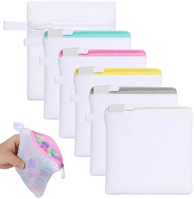 Main image of 6 Pcs Small Mesh Laundry Bags, Mesh Wash Bags for Delicates | with Zipper to Protect Socks, Bras & Underwear, 5.5 x 4.7 Inch (Multicolor)
