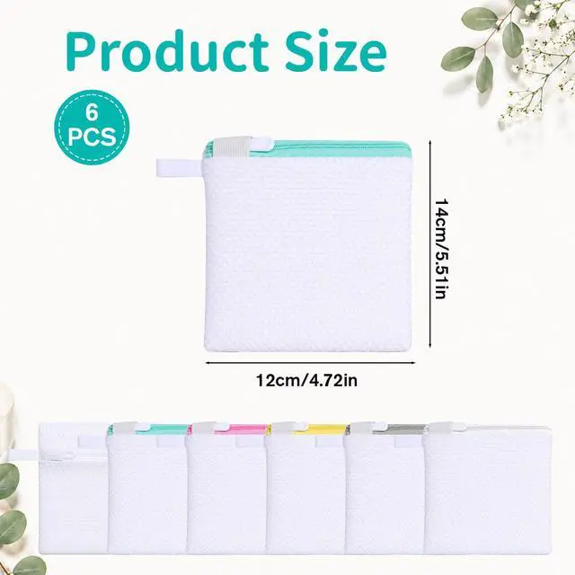 Alt view image 2 of 7 - 6 Pcs Small Mesh Laundry Bags, Mesh Wash Bags for Delicates | with Zipper to Protect Socks, Bras & Underwear, 5.5 x 4.7 Inch (Multicolor)