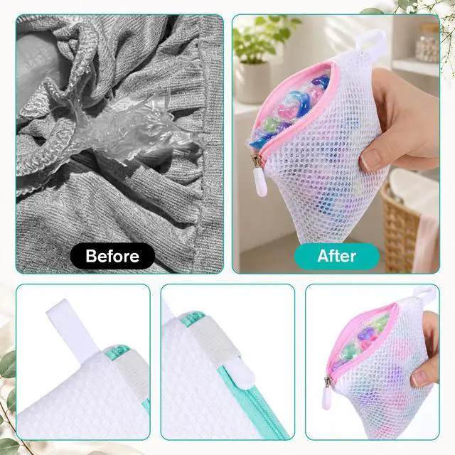 Alt view image 5 of 7 - 6 Pcs Small Mesh Laundry Bags, Mesh Wash Bags for Delicates | with Zipper to Protect Socks, Bras & Underwear, 5.5 x 4.7 Inch (Multicolor)