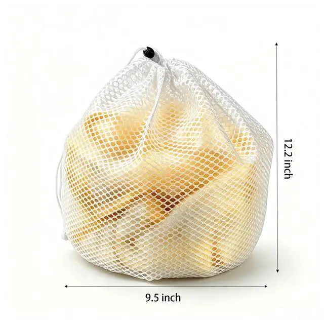 Alt view image 2 of 5 - Mesh Drawstring Laundry Storage Bags | Breathable mesh organizer, suitable for garments, socks and travel essential .
