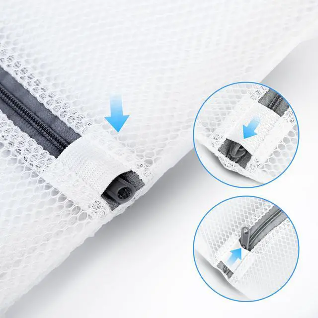 Alt view image 5 of 7 - 4PCS Large Mesh Laundry Bags for Delicates - 12x16 Inch White Honeycomb Wash Bags for Lingerie, Sweaters, Shoes