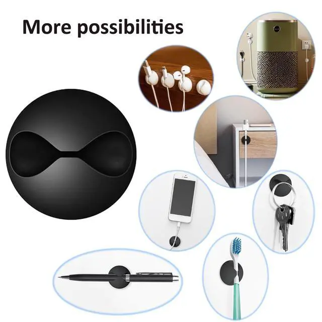 Alt view image 6 of 7 - Cord Holder Cable Clips, 12PCS Self-Adhesive Wire Management Keeper Cord Organizer Charger Holder for Desktop USB Charging Cable Nightstand Power Cord Mouse Cable Wire PC Office Home (White)
