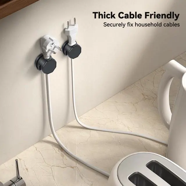 Alt view image 7 of 7 - 12 Pack Cable Management Holder Magnetic 360° Rotatable Cable Clips Self-Adhesive Cord Organizer Holders for Nightstand, Office, Desk, Desk Organizers and Accessories