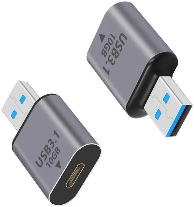 Main image of 2-Pack USB C Female to USB A Male Adapter 10Gbps, Bi-Directional USB 3.1 Type A Male to Type C Female Converter OTG Connector for PC, Laptop, Smartphones, Power Bank