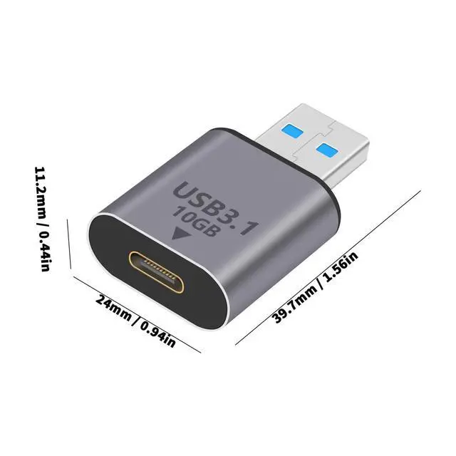 Alt view image 6 of 7 - 2-Pack USB C Female to USB A Male Adapter 10Gbps, Bi-Directional USB 3.1 Type A Male to Type C Female Converter OTG Connector for PC, Laptop, Smartphones, Power Bank