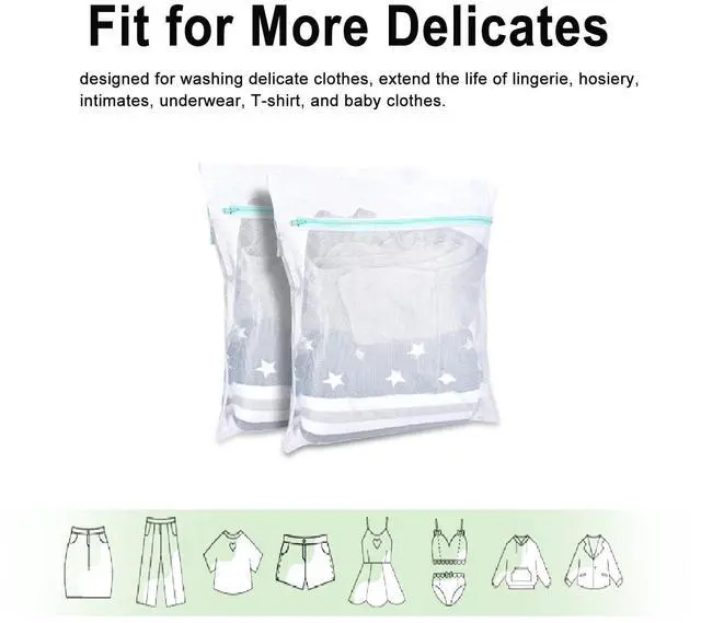 Alt view image 7 of 7 - Duty Home Dorm Hotel Don't Drying, Melting 140-176, White | Laundry Washer Delicates Lingerie Wash Machine Net Zipper Bag Heavy Duty Home Dorm Hotel Don't Drying, Melting 140-176