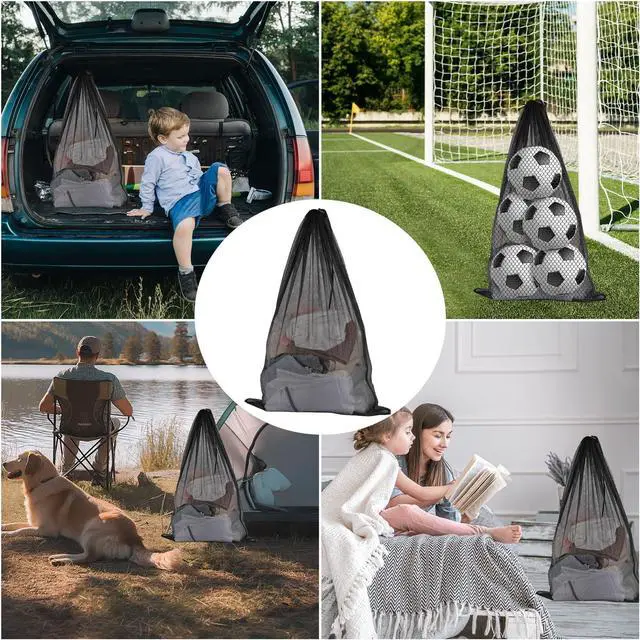 Alt view image 5 of 6 - 4 Pcs Laundry Bags Mesh Wash Bags 23.6 x 35 In Large Laundry Drawstring Bag | Laundry Bag for Home, College, Travel, Dorms
