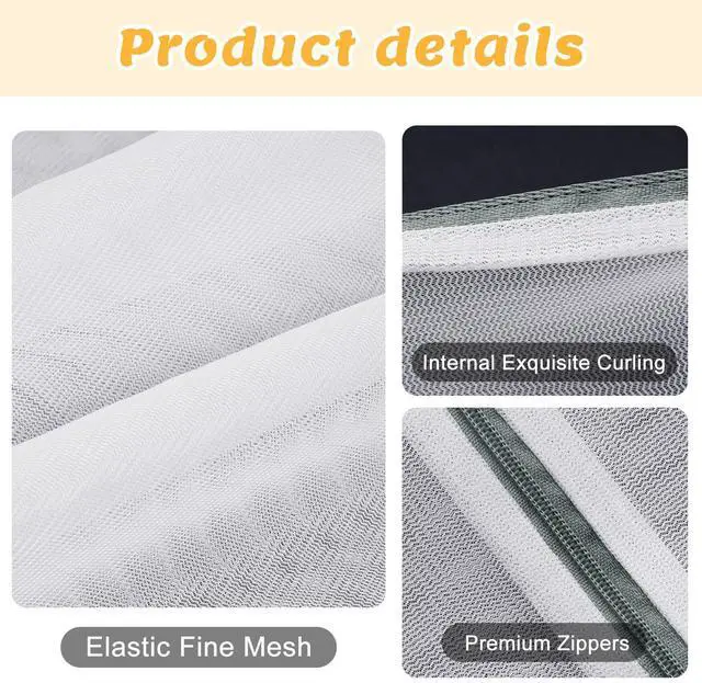 Alt view image 3 of 7 - 2Pcs Delicate Mesh Washing Bag for Laundry Extra Large Durable Laundry Bags Travel Organization Bag for Lingerie Clothes Sweater Cotton Clothes Shoes Sock 24 x 24 Inches(2XXL)