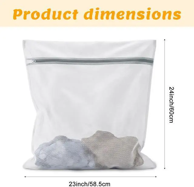 Alt view image 4 of 7 - 2Pcs Delicate Mesh Washing Bag for Laundry Extra Large Durable Laundry Bags Travel Organization Bag for Lingerie Clothes Sweater Cotton Clothes Shoes Sock 24 x 24 Inches(2XXL)