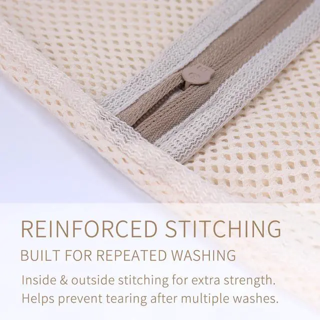 Alt view image 6 of 6 - Soft Cotton Mesh Laundry Bags for Delicates 12x16 Inches (3 Medium)