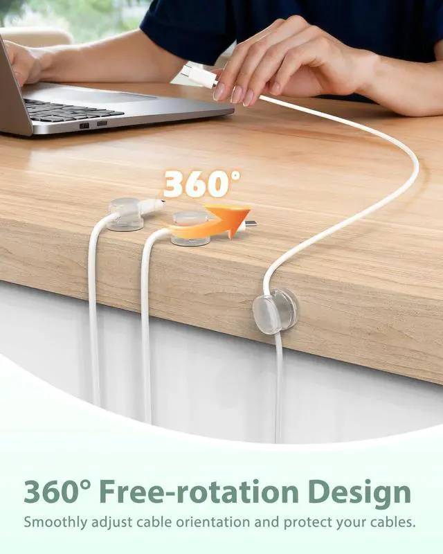 Alt view image 3 of 7 - Cord Organizer, Snap-Lock Cable Clips Phone Charger Cord Holder, 8 Pack Desk Cable Management, Adhesive Wire Organizer for Nightstand/Car/Kitchen/Office Accessories/Room Decor, Clear