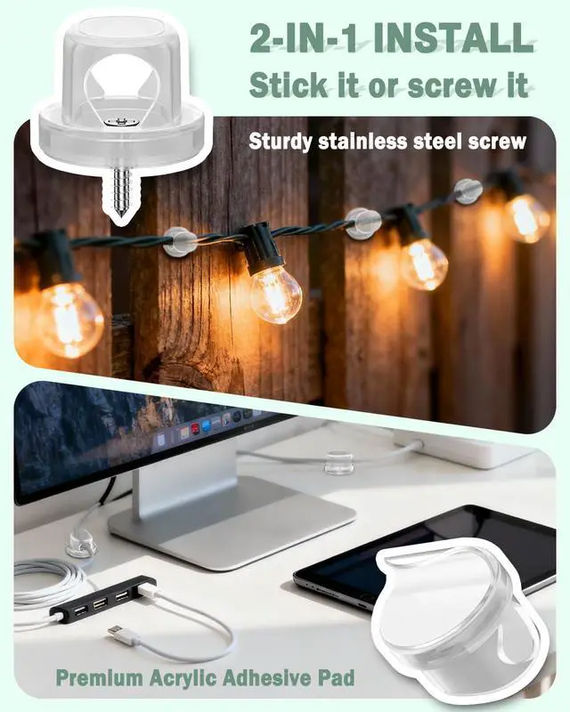 Alt view image 4 of 7 - Cord Organizer, Snap-Lock Cable Clips Phone Charger Cord Holder, 8 Pack Desk Cable Management, Adhesive Wire Organizer for Nightstand/Car/Kitchen/Office Accessories/Room Decor, Clear