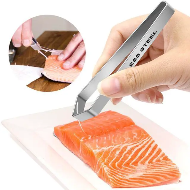 Alt view image 5 of 7 - Fish Bone Tweezers,Salmon Bone Tweezers,Fish Deboner Tool | Stainless Steel,Flat and Slant,Hair Removal Clip for Kitchen Cooking Food and Design Styling